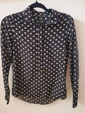 J.Crew Silk Chiffon Polka Dot Blouse – Women's XS